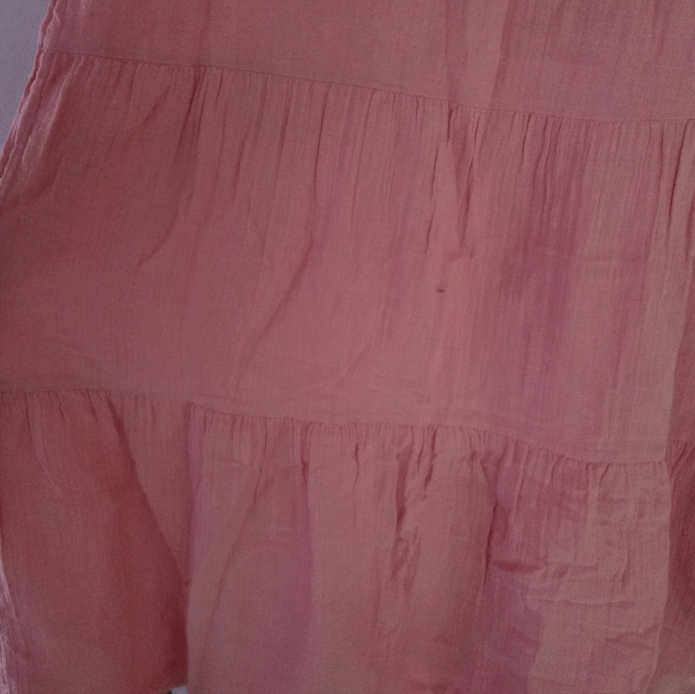 Quince Sleeveless Tiered Midi Dress in Coral Pink - Picture 7 of 12